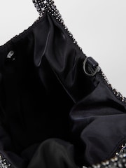 French Connection Silver Diamonte Bucket Bag - Image 4 of 4