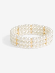 Jon Richard Gold Tone Multi Row Stretch Wristwear Bracelet - Image 1 of 1
