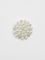 Jon Richard Silver Tone Pearl Statement Gift Box Brooch - Image 2 of 3