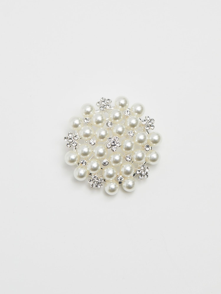 Jon Richard Silver Tone Pearl Statement Gift Box Brooch - Image 2 of 3