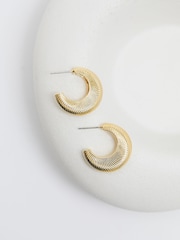 Jon Richard Gold Tone Diamond Cut Hoop Earrings - Image 1 of 2