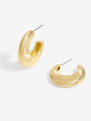 Jon Richard Gold Tone Diamond Cut Hoop Earrings - Image 2 of 2