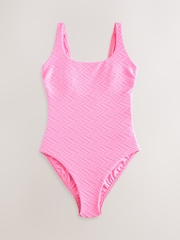 Pink Scoop Neck Tummy Control Swimsuit - Image 6 of 9