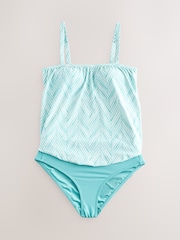 Blue/White Print Blouson Shaping Swimsuit - Image 7 of 10