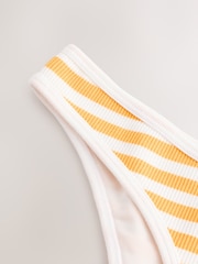 self. Yellow/White Stripe Seamfree Brazilian Bikini Bottoms - Image 7 of 8