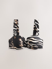 Noir/Animal - Haut de bikini bandeau filaire - Image 5 de 7