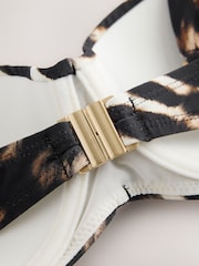 Noir/Animal - Haut de bikini bandeau filaire - Image 7 de 7