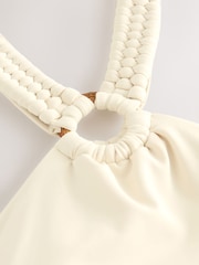 Ecru Macrame Halterneck Tummy Control Swimsuit - Image 8 of 10