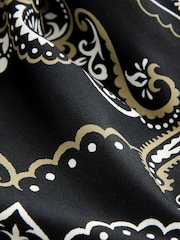 Black Paisley Bandana Print Long Sleeved Rash Swimsuit - Image 10 of 10