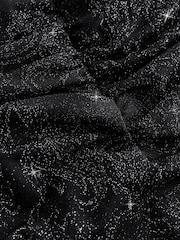 Negro con diseño metalizado de cachemira - Shaping Tummy Control Bandeau Swimsuit - Imagen 6 de 8