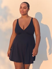 Navy DD+ Wired Skirted Swimdress - Image 1 of 10