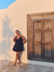 Navy DD+ Wired Skirted Swimdress - Image 2 of 10