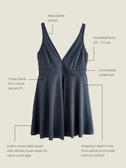 Navy DD+ Wired Skirted Swimdress - Image 4 of 10