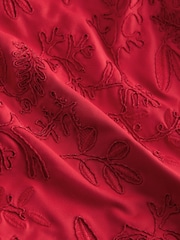 Red Embroidered Tummy Control Bandeau Swimsuit - Image 8 of 10