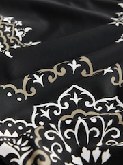 Black Paisley Bandana Print Tummy Control High Leg Scoop Swimsuit - Image 8 of 10