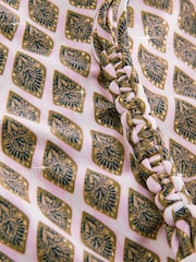 Xilogravura em folha verde cáqui/creme - Swimsuitcom controle de barriga de um ombro só - Imagem 8 de 8