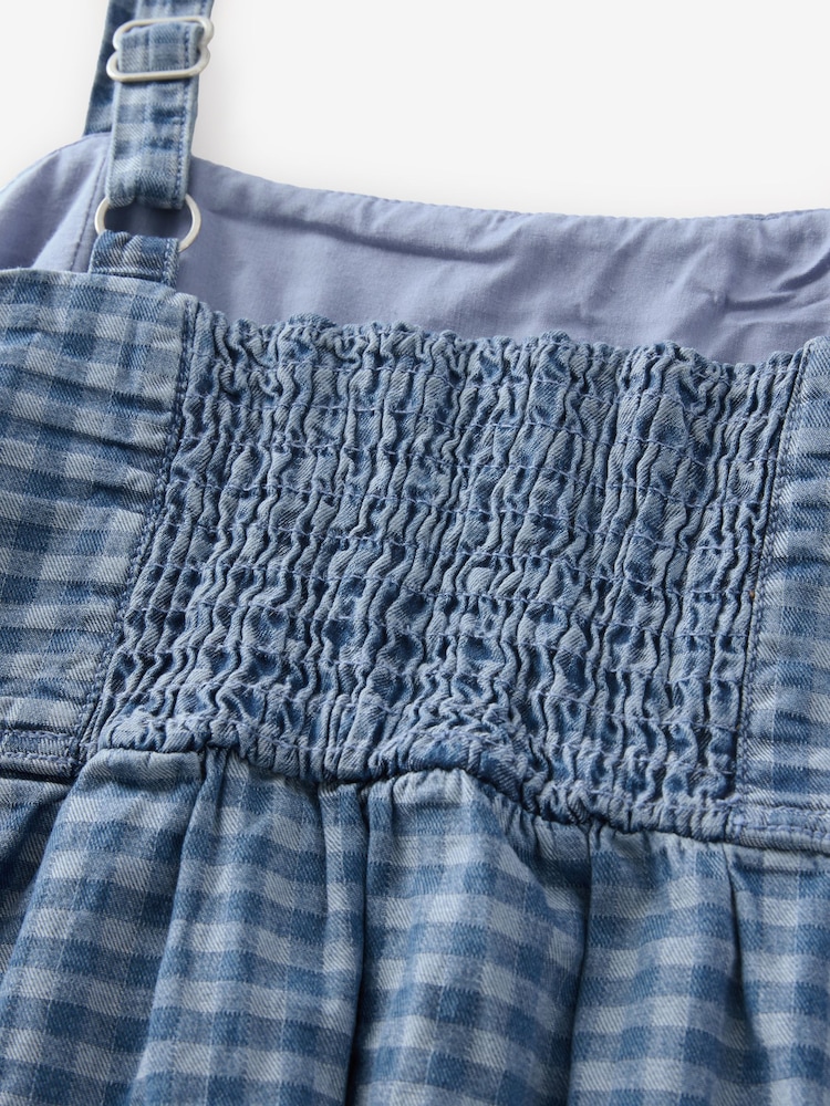 Denim Dark Blue 100% Cotton Strappy Denim Midi Dress - Image 5 of 6