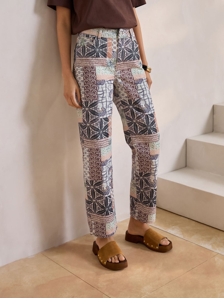 Блакитний печворк - прямий крій 100% Cotton Jeans - Image 2 of 8