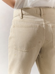 Ecru 100% Cotton Column Mom Jeans - Image 4 of 8