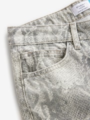 Neutral Snake Print Straight Leg 100% Cotton Jeans - Image 7 of 8
