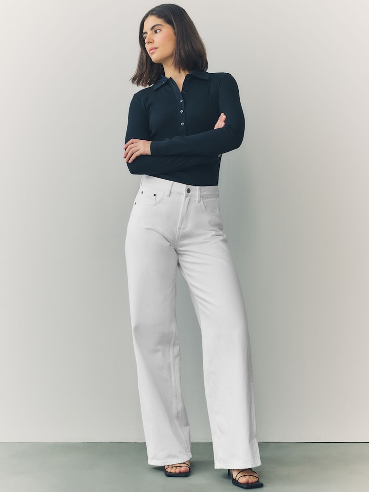Weiß - Jeans mit weitem Bein - Bild 2 von 9