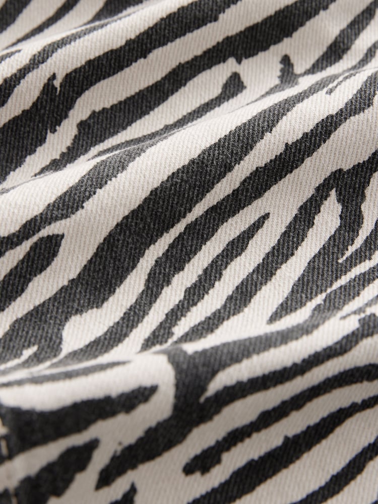 Zebra Print Straight Leg 100% Cotton Jeans - Image 7 of 7