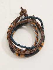 FatFace Navy Bracelet Stack - Image 1 of 2