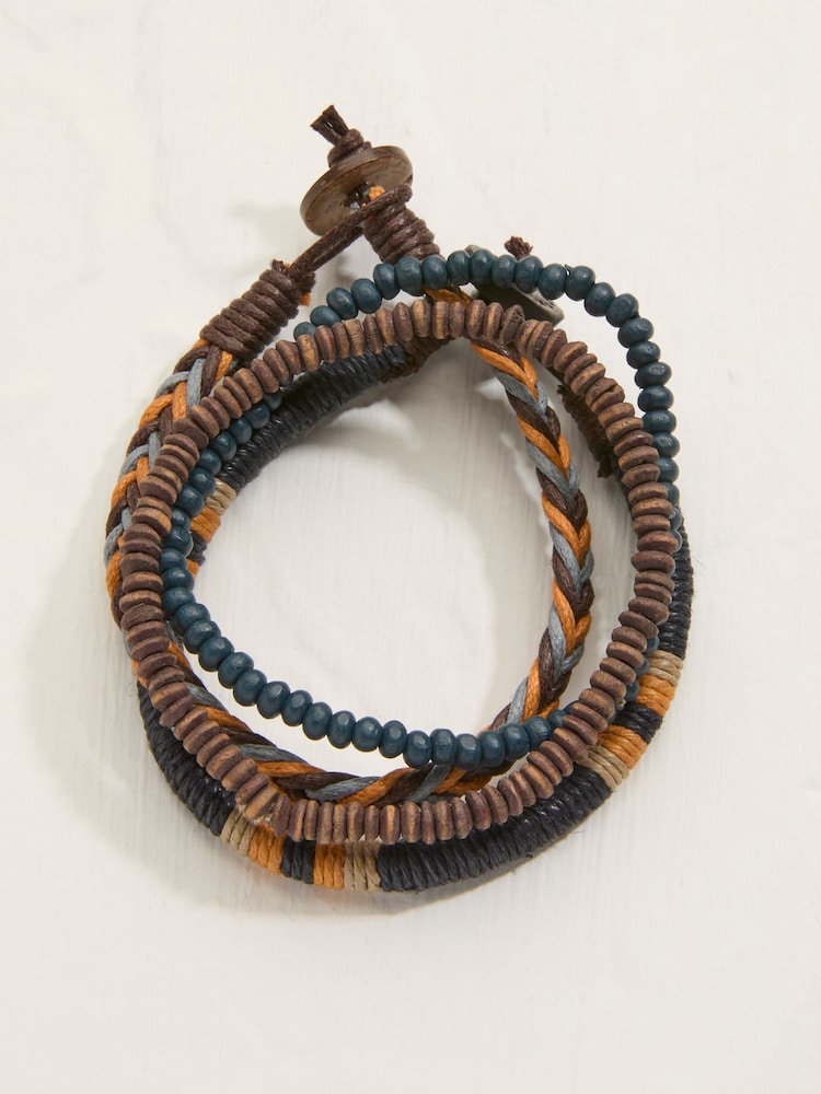 FatFace Navy Bracelet Stack - Image 1 of 2