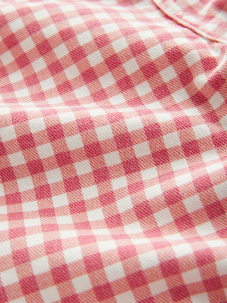 Red/White Gingham Authentic Denim Cropped Capri Jeans - Image 7 of 9