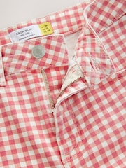 Red/White Gingham Authentic Denim Cropped Capri Jeans - Image 8 of 9