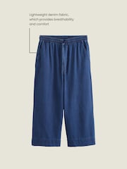 Dark Blue Dark Blue Lightweight Denim Wide Crops - Image 4 of 8