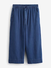 Dark Blue Dark Blue Lightweight Denim Wide Crops - Image 6 of 8
