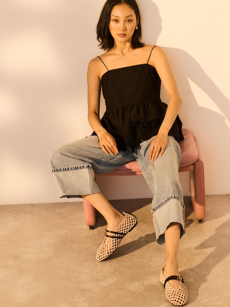 Bleach 100% Cotton Turn-up Cropped Jeans - Image 2 of 9