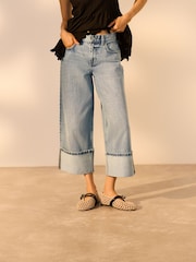 Bleach 100% Cotton Turn-up Cropped Jeans - Image 3 of 9