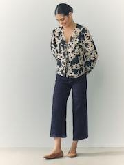 Rinse Blue Crop Wide Leg Jeans - Image 1 of 9