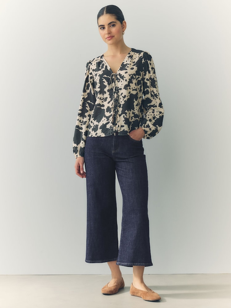 Rinse Blue Crop Wide Leg Jeans - Image 2 of 9