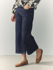 Rinse Blue Crop Wide Leg Jeans - Image 3 of 9