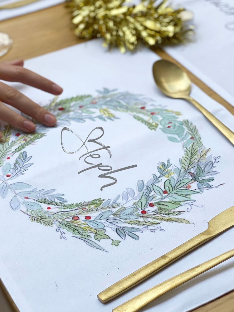 Personalised Wreath Placemat by Solesmith - Image 1 of 2