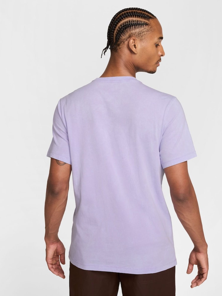 Nike Lilac Purple Club Premium Washed T-Shirt - Image 2 of 5