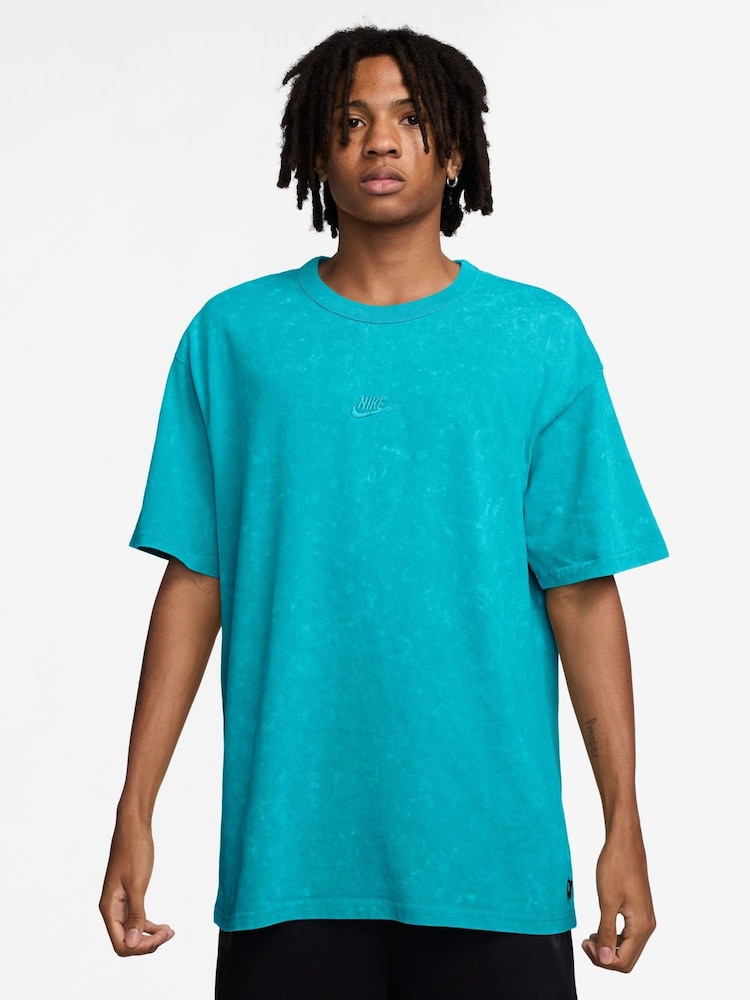 Nike Green Oversized Sportswear Premium 100% Cotton T-Shirt - Image 1 of 3