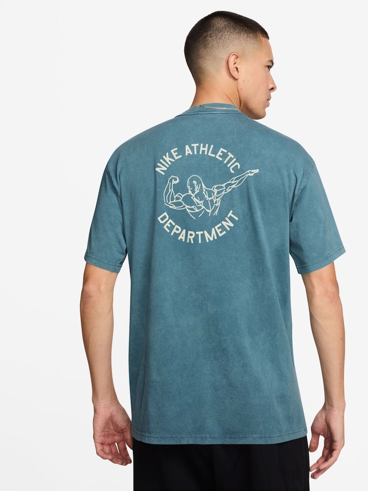 Nike Smokey Blue Graphic Back Print Training T-Shirt - Image 2 of 3