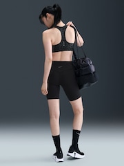 Nike Black Medium Swoosh Support Padded Printed Sports Bra - Image 2 of 5