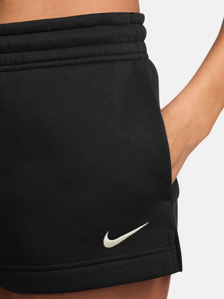 Nike Black Phoenix Fleece Mid Rise Shorts - Image 4 of 4 Nike Black Phoenix Fleece Mid Rise Shorts - Image 4 of 4