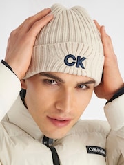 Marrón - Gorro de punto acanalado de Calvin Klein Golf - Imagen 1 de 6