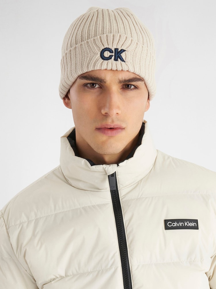 Marrón - Gorro de punto acanalado de Calvin Klein Golf - Imagen 2 de 6