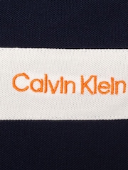 Calvin Klein Golf Blue Hubbard Long Sleeve Hybrid Polo Shirt - Image 8 of 8
