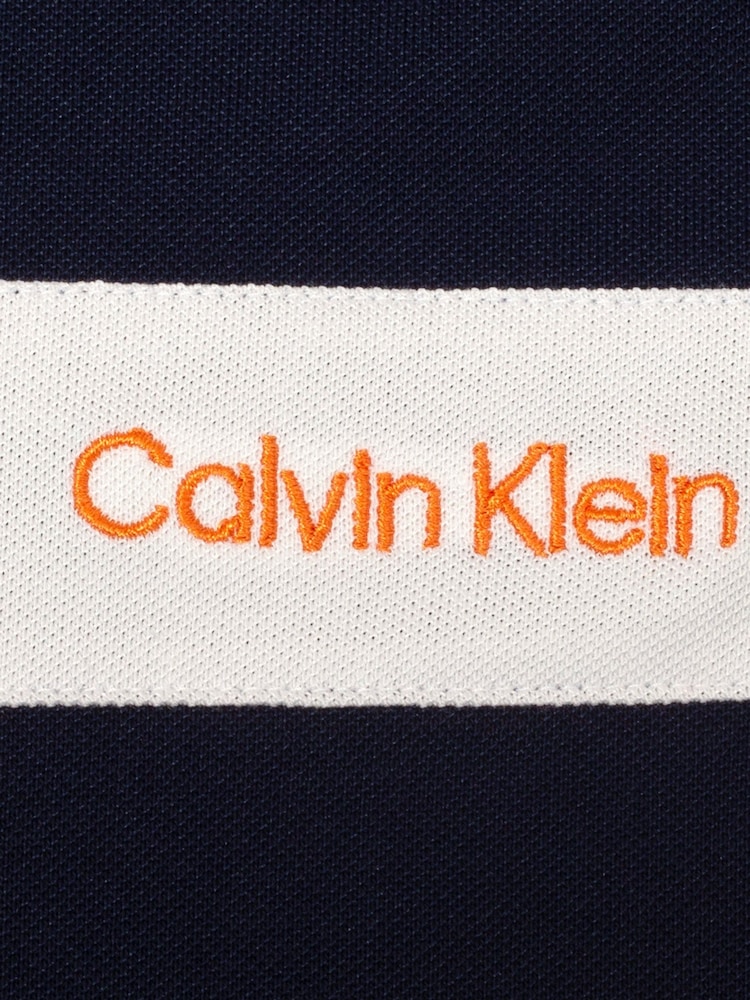 Calvin Klein Golf Blue Hubbard Long Sleeve Hybrid Polo Shirt - Image 8 of 8