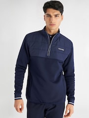 Calvin Klein Golf Blue Baylor Creek Hybrid Quarter Zip Jacket - Image 1 of 9