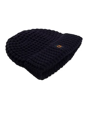 Calvin Klein Golf Blue Chunky Knit Beanie With Badge - Image 4 of 6