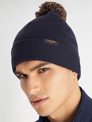 Calvin Klein Golf Blue Bobble Beanie - Image 1 of 6